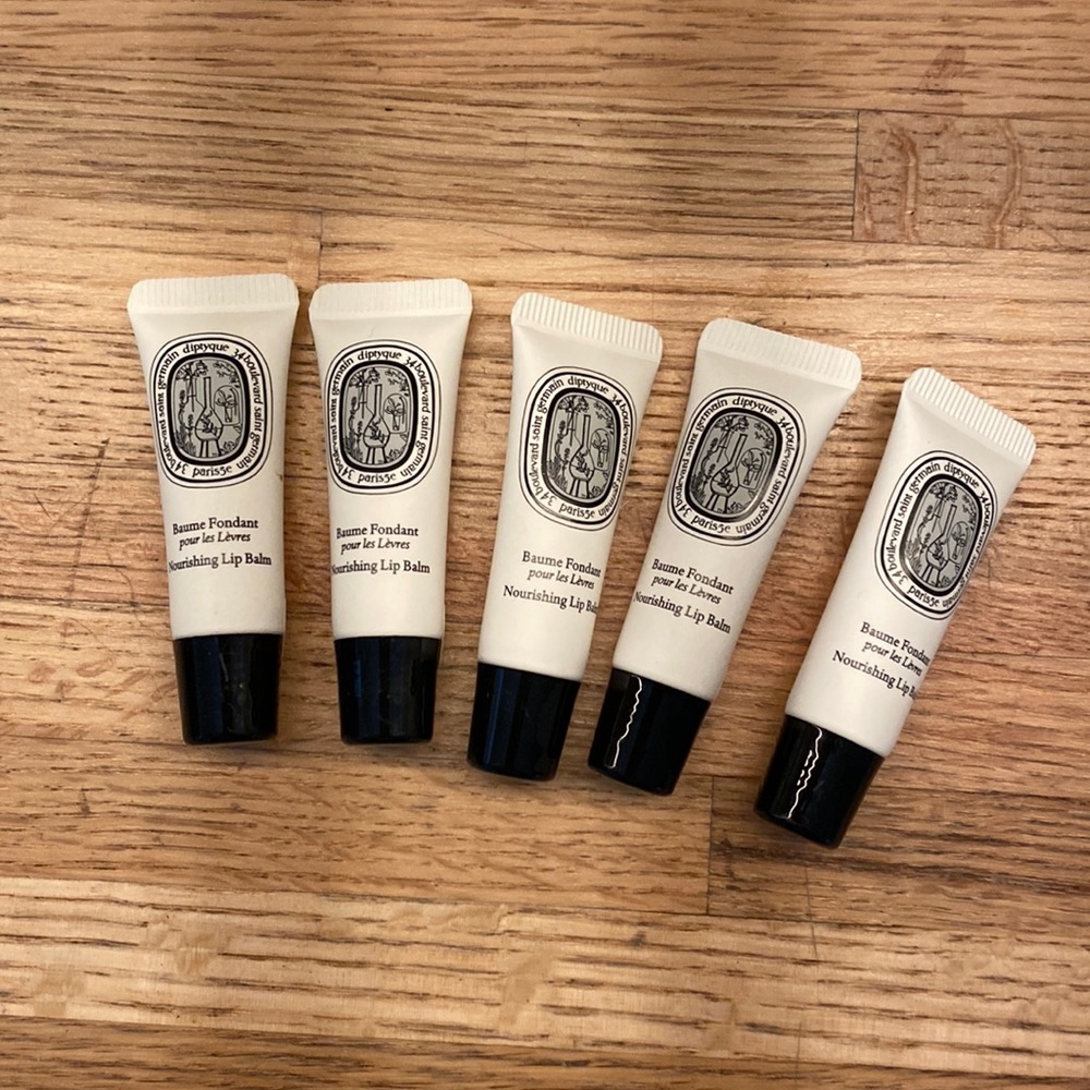 (5) tubes of Diptyque nourishing lip balm 5ml unopened